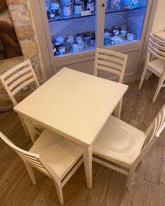 Sedie con tavolo legno massello