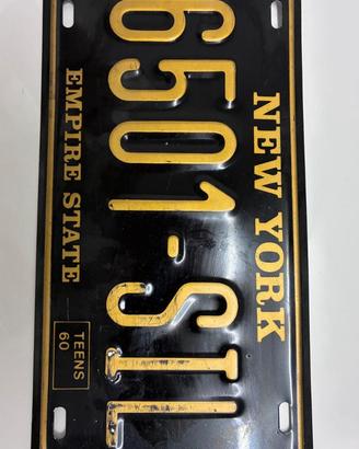 Targa Americana Originale New York 1960 Vintage d'