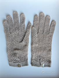 Guanti Vintage anni '50, in cotone beige