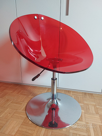 Sedia Poltrona in plastica e acciaio stile Kartell