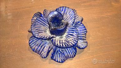 porta candela rosa blu vintage a. seguso murano
