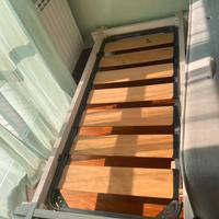 letto singolo in legno massello+materasso