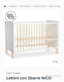 Lettino culla in legno con sbarre Kinderkraft
