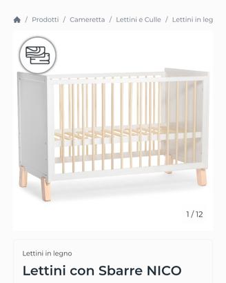 Lettino culla in legno con sbarre Kinderkraft