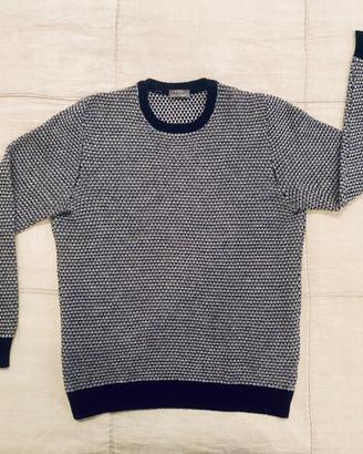 Pullover maglione lana Barba Napoli blu tg. 52 XL