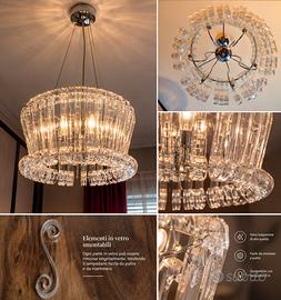 Lampadario Moderno a Sospensione in Vetro