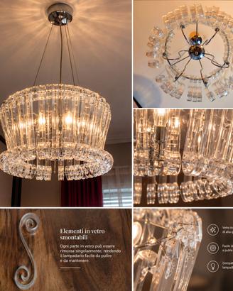 Lampadario Moderno a Sospensione in Vetro