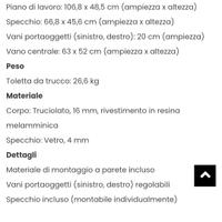 Tavolo Cosmetici Tavolino Specchio bianco

