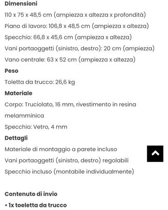 Tavolo Cosmetici Tavolino Specchio bianco


