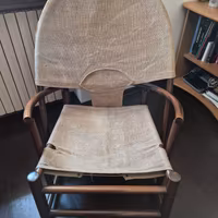 Poltrona legno massello Sling anni '60-'70