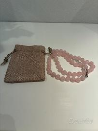 Collana in pietra naturale Quarzo rosa