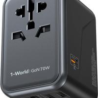 MOMAX Adattatore Universale da Viaggio 70W GaN, 3
