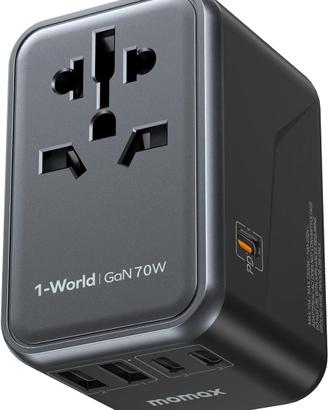 MOMAX Adattatore Universale da Viaggio 70W GaN, 3