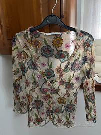 Camicia floreale con paillettes