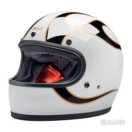 Casco Integrale Biltwell Gringo Flames Vintage B/N