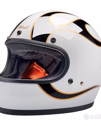 Casco Integrale Biltwell Gringo Flames Vintage B/N