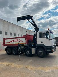 Man 4 assi mezzo d'opera ribaltatbile con gru hiab