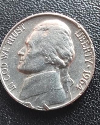 Errore di conio 5 centesimi USA 1964