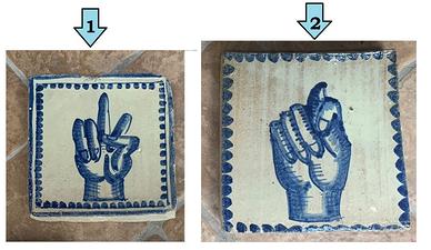 Mattonella riggiola dita mano Calatgirone Sicilia