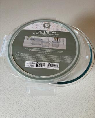 Contenitore vetro borosilicato coperchio ermetico