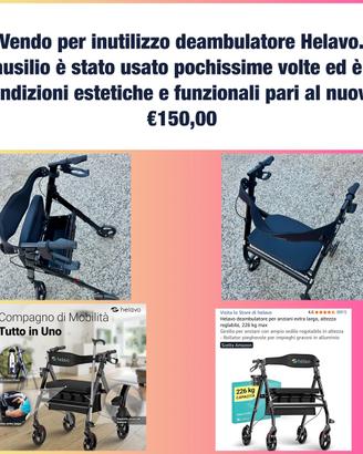 Deambulatore Helavo, seduta fino a 230kg