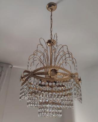 Lampadario swaroski e oro zecchino