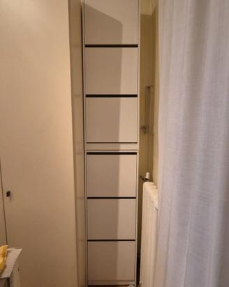 2 scarpiere (gemelle) bianche legno come nuove