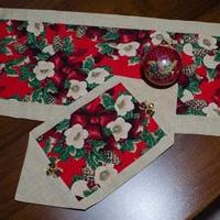 Addobbi di 2 runner natalizi con pallina per decor