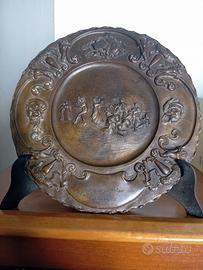 antico piatto bronzo fuso