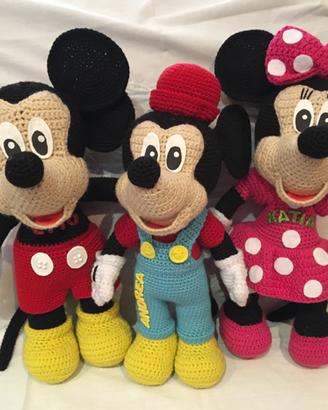 Minnie. topolino e tap all'uncinetto