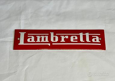 Insegna latta Smaltata stile Vintage Lambretta