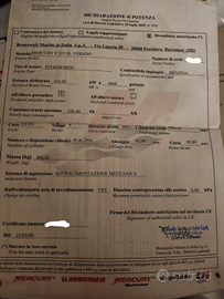 Motore mercury f 225 xl verado completo accessori