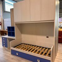 Cameretta a ponte color rovere chiaro/azzurro