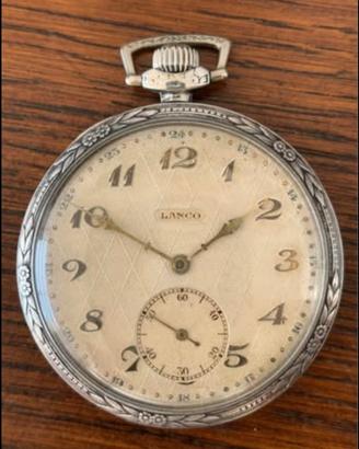 Orologio taschino Lanco anni 20 fondello argento