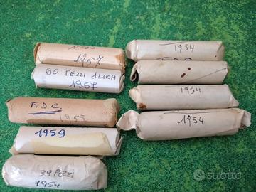 9 rotolini di 1 lira cornucopia 