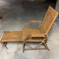 Chaise-longue in vimini con poggiapiedi “Pieve”
