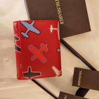 Portafoglio Trussardi in pelle e stampa aeroplani