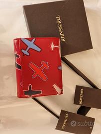 Portafoglio Trussardi in pelle e stampa aeroplani