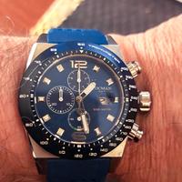 Cronografo Locman Stealth 300mt, blu silicone.