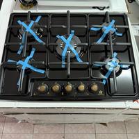 Piano cottura 70cm nero rustico 5 fuochi nuovo