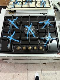 Piano cottura 70cm nero rustico 5 fuochi nuovo