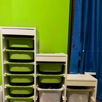 N.2 IKEA TROFAST mobile e contenitori bianco/verde