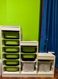 N.2 IKEA TROFAST mobile e contenitori bianco/verde