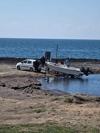Barca carrello omologato 2 motori