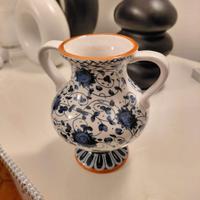 Vasetto decorativo in ceramica blu e bianco