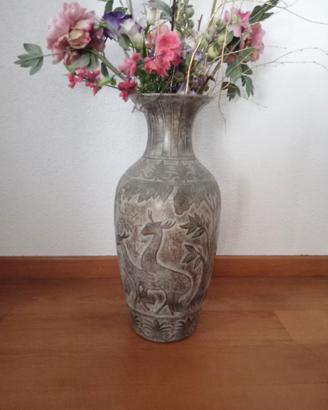 vaso in metallo decorato altezza 60 cm
