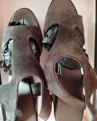sandali da donna in pelle scamosciata antracite