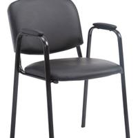 Sedia casa ufficio in metallo rivestita in pelle