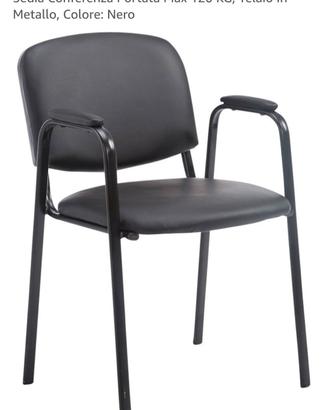 Sedia casa ufficio in metallo rivestita in pelle