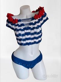 Costumi mare all uncinetto,lavorazione artigianale